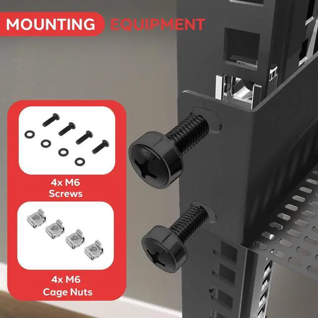 Alt view image 4 of 7 - Pyle 19-Inch 1U Server Rack Shelf - 4 Pcs Vented Metal Shelves for Optimal Airflow, Wall or Rack MountableSupports up to 110 lbs, 17 x 10 Shelf Tray for Cabinets, Computers & Network Equipment