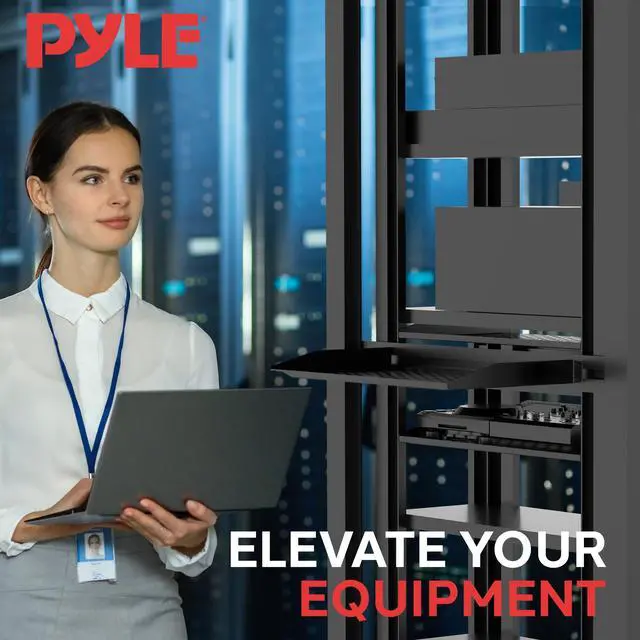 Alt view image 7 of 7 - Pyle 19-Inch 1U Server Rack Shelf - 4 Pcs Vented Metal Shelves for Optimal Airflow, Wall or Rack MountableSupports up to 110 lbs, 17 x 10 Shelf Tray for Cabinets, Computers & Network Equipment
