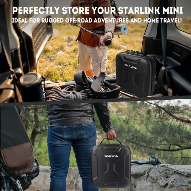 Alt view image 5 of 7 - Daqa Ultra-Light Case for Starlink Mini, Waterproof EVA Shockproof Bag | Easy-Clean Surface, 1.7lbs, Rain-Resistant Zipper, Shock Protection, for Travel & Camping Starlink Mini Accessories