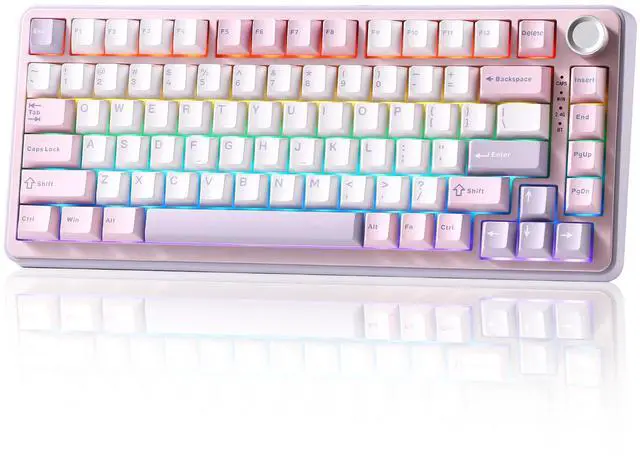 Main image of YUNZII B75 PRO 75% Wireless Mechanical Keyboard (Purple, Cocoa Cream V2) | Hot Swap Keyboard with Knob, Gasket Mount, Creamy Pre-lubed Switch for Smooth Typing, BT/USB-C/2.4G, for Gaming
