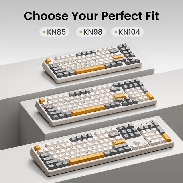 Alt view image 4 of 7 - Kisnt KN85 Wireless Mechanical Keyboard, 75% Layout, Bluetooth/2.4GHz/USB-C, Custom RGB Backlit, Hot-Swappable Linear Switch, Creamy Sound for Gaming/Typing (Retro Beige)
