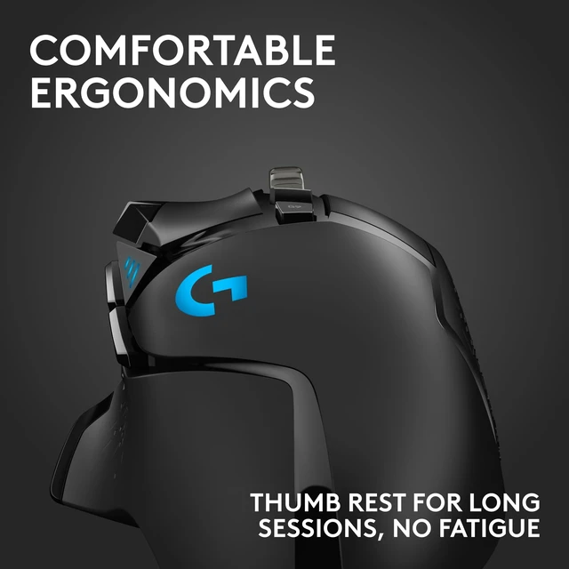 Alt view image 5 of 7 - Hero Wired Gaming Mouse - Black | High performance, 25,600 DPI, RGB, adjustable weights, 11 programmable buttons, on-board memory, PC/Mac
