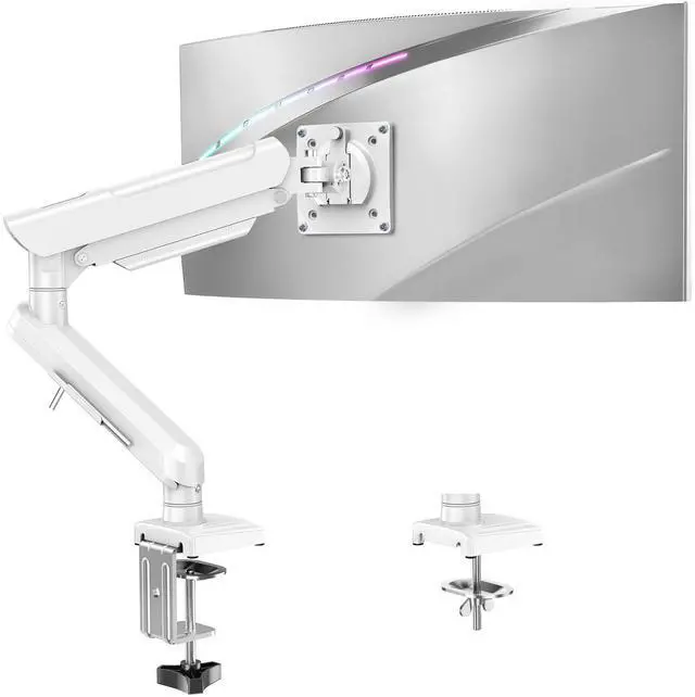 Main image of Single Monitor Mount for 32 27 24 22 inch Screen, Monitor Arm Holds 4.4-22 lbs, Monitor Desk Mount, Gaming & Home Office Use, VESA 75x75mm & 100x100mm, Freelift Pro White