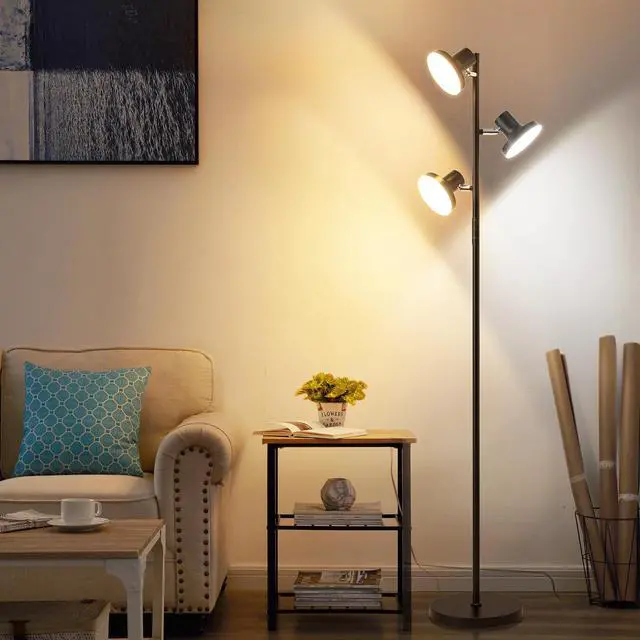 Alt view image 2 of 7 - SIBRILLE 36W LED Tree Floor Lamp, Modern Dimmable Standing Lamp with Remote & Touch Control, 4 Color Temperatures, 3 Rotatable LED Light Floor Lamps for Living Room, Bedroom, Office