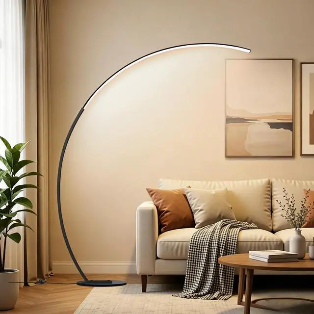 Alt view image 6 of 7 - Dimmable LED Lamps for Living Room with 3 Color Temperatures, Ultra Bright 2000LM Arc Floor Lamps, Modern Standing Tall Lamp with Remote Control Reading Floor Lamp for Bedroom Office Classroom