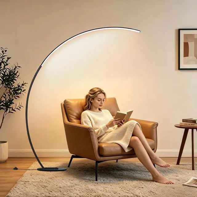 Alt view image 7 of 7 - Dimmable LED Lamps for Living Room with 3 Color Temperatures, Ultra Bright 2000LM Arc Floor Lamps, Modern Standing Tall Lamp with Remote Control Reading Floor Lamp for Bedroom Office Classroom