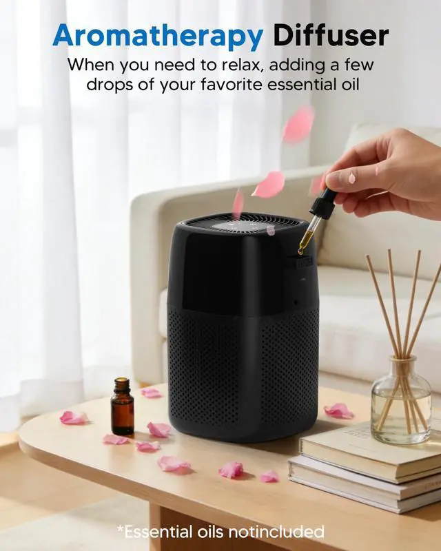 Alt view image 2 of 7 - FancyBark ZQA-5000A Air Purifiers for Home Bedroom to 1600 Ft², H14 True Room Air Purifiers for Bedroom With Sleep Mode Light Mode & Aroma Function Air Cleaner Smoke Odor Dust Pollen Pet Dander