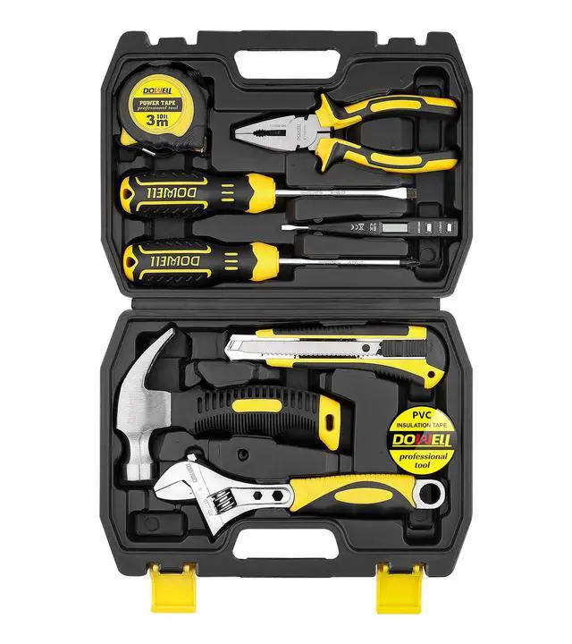 Alt view image 2 of 7 - Small Tool Kit, Tool Set for Home, Dorm | 10-piece small tool kit, mini portable, home repair hand tools, plastic toolbox