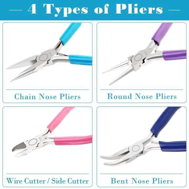 Alt view image 3 of 7 - 4pcs Jewelry Pliers Tools Kit for Crafts, Wire Wrapping, Jewelry Making Supplies