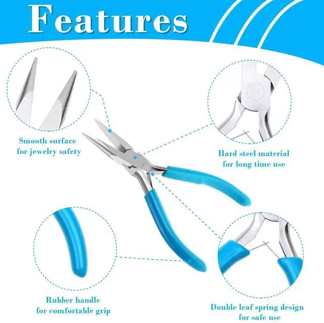 Alt view image 5 of 7 - 4pcs Jewelry Pliers Tools Kit for Crafts, Wire Wrapping, Jewelry Making Supplies