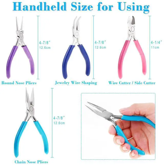 Alt view image 6 of 7 - 4pcs Jewelry Pliers Tools Kit for Crafts, Wire Wrapping, Jewelry Making Supplies