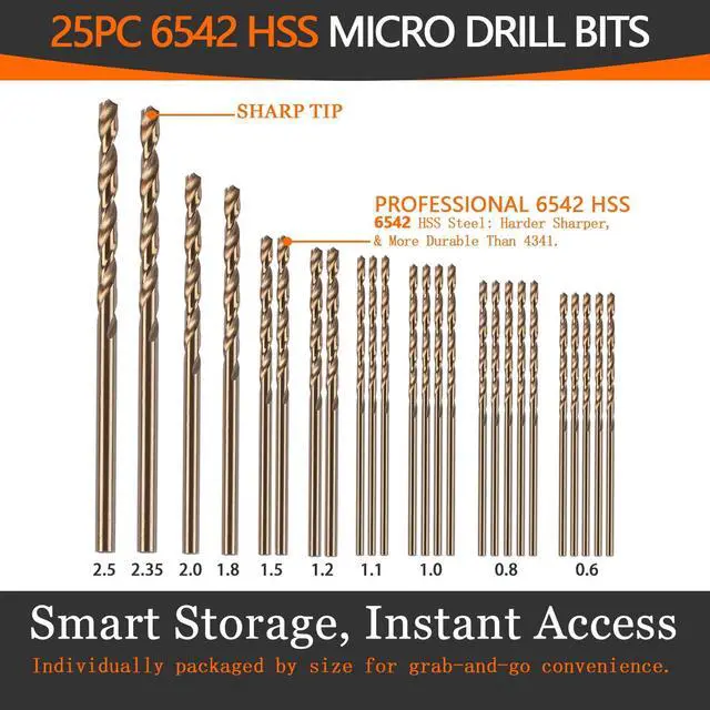 Alt view image 5 of 7 - Pin Vise Hand Drill Set with 25 Micro Drill Bits | Includes 0.6-2.5mm bits for miniatures, model making, jewelry repair, polymer clay and resin crafts