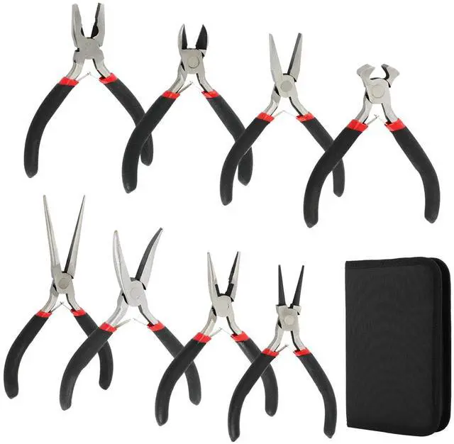 Main image of 8-Piece Mini Pliers Set with Storage Pouch, Precision Small Jewelry Pliers Kit, Professional Tool Set for Jewelry Making, DIY Crafts, Electronics Repair, Beading and Wire Cutting