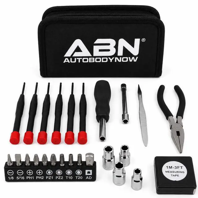 Main image of 25-Piece Tri-Fold Mini Tool Set for Dorm, Travel, Office, Home Tool Kit with Case - Basic Tool Set for Home Repairs