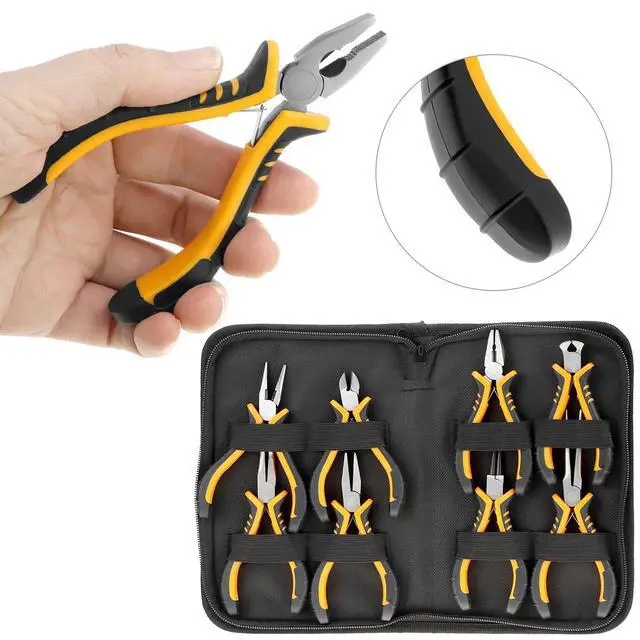Alt view image 4 of 7 - Jewelry Pliers Set, 8-Piece Mini Jewelry Making Tool Kit with Storage Bag, Flat Nose/Round Nose/Bent Nose, Wire Cutters, Crimping Pliers & End Nippers for Beading Crafting Repair