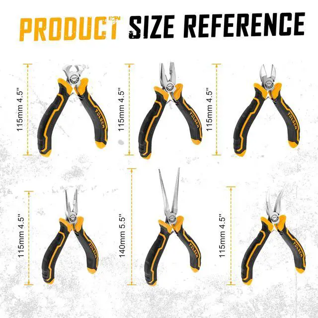 Alt view image 3 of 7 - 6-Piece Mini Pliers Set, Small Needle Nose Pliers Set with Pouch | Diagonal, Long Nose, Bent Nose, End Cutting and Linesman, for Making Crafts, Repairing Electronic and Jewelry