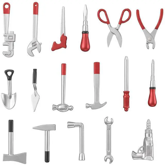 Main image of 17 Pcs Miniature Doll House Tools 1:12 Metal Home Repair Multi-Tool Model Fun Party Dollhouse Decoration Accessories Mini Yard Creative Pretend Supplies for DIY Home Craft