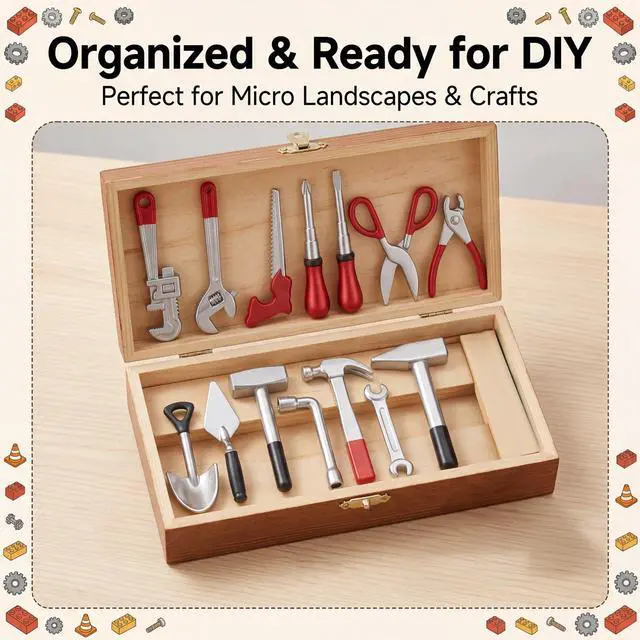 Alt view image 5 of 7 - 17 Pcs Miniature Doll House Tools 1:12 Metal Home Repair Multi-Tool Model Fun Party Dollhouse Decoration Accessories Mini Yard Creative Pretend Supplies for DIY Home Craft
