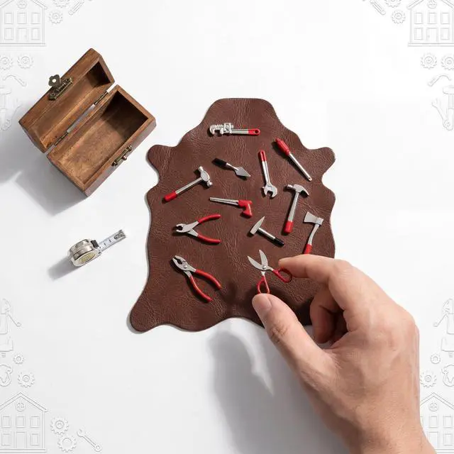 Alt view image 7 of 7 - 17 Pcs Miniature Doll House Tools 1:12 Metal Home Repair Multi-Tool Model Fun Party Dollhouse Decoration Accessories Mini Yard Creative Pretend Supplies for DIY Home Craft