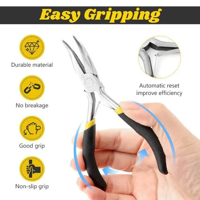 Alt view image 6 of 7 - Mini Pliers Set, 8pcs Long Nose Pliers with Comfort Grip Handles for Making Crafts, Electronic Repairing & Jewelry, Multi Purpose Jewelry Making Tools, DIY Nippers Repair Tool Kit