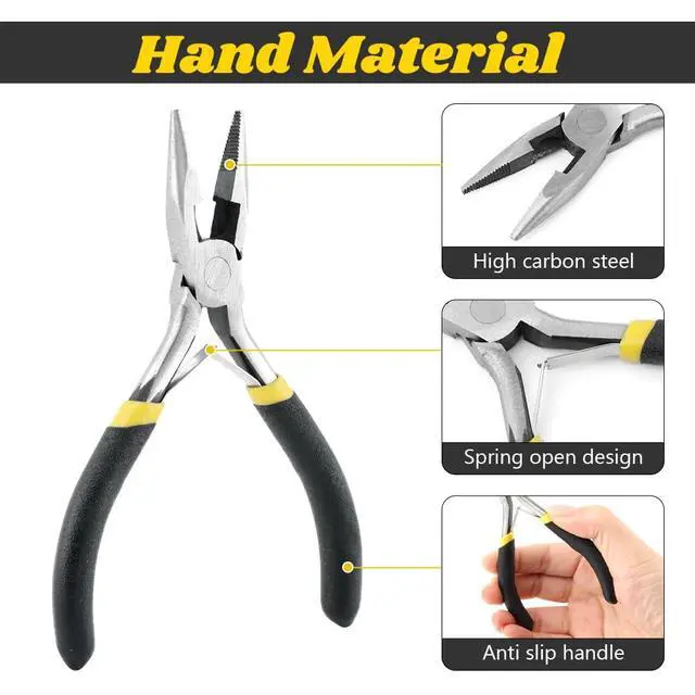 Alt view image 5 of 7 - Mini Pliers Set, 8pcs Long Nose Pliers with Comfort Grip Handles for Making Crafts, Electronic Repairing & Jewelry, Multi Purpose Jewelry Making Tools, DIY Nippers Repair Tool Kit