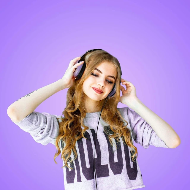 Alt view image 5 of 6 - X6 Over-Ear Headphones with Microphone, Purple-Black Lightweight Foldable & Portable Stereo Bass, Wired for Smartphone & Tablet, MP3 (1.45M No-Tangle)
