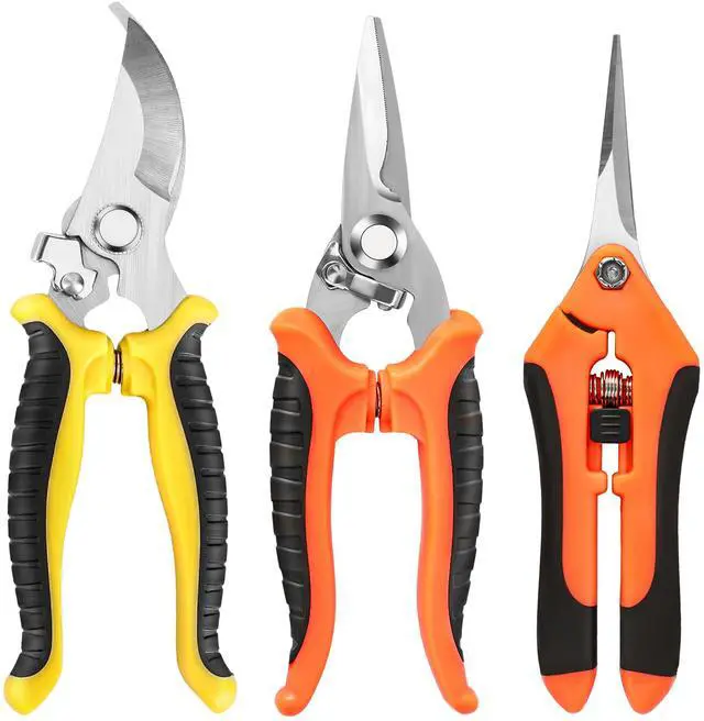 Main image of 3 Pack Garden Pruning Shears Scissors Clippers Stainless Steel | Gardening Shears, Gardening Shears, Pruning Snips for Gardening Tools, Securely Lock, Non-Slip, Ergonomically Designed