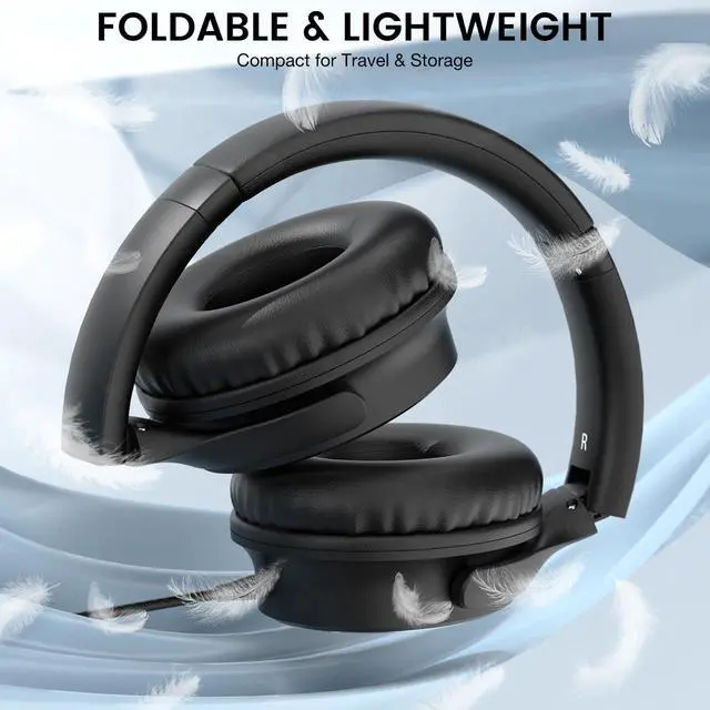 Alt view image 3 of 7 - USB C Wired Over-Ear Headphones with Microphone | Volume Control, Share Port, Adjustable Headband Foldable Stereo Headset for Adult/Teens for iPhone 16, Laptop, Gaming, Travel