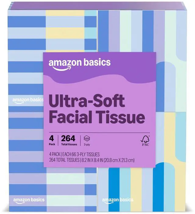 Main image of Ultra-Soft 3-Ply Premium Facial Tissues, 264 Count (4 Cube Boxes of 66) (Previously Presto!)