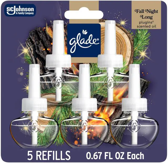 Main image of PlugIns Scented Oil 5 Refills, Air Freshener, Fall Night Long, 3.35 fl oz, Pack of 5