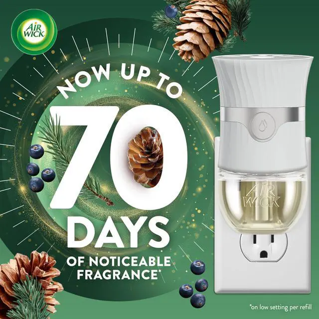Alt view image 2 of 7 - Plug-In Scented Oil Refills, 4 Count, Fresh Pine and Juniper, Air Freshener, Essential Oils, Eco Friendly