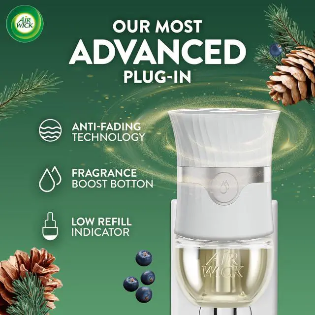Alt view image 7 of 7 - Plug-In Scented Oil Refills, 4 Count, Fresh Pine and Juniper, Air Freshener, Essential Oils, Eco Friendly
