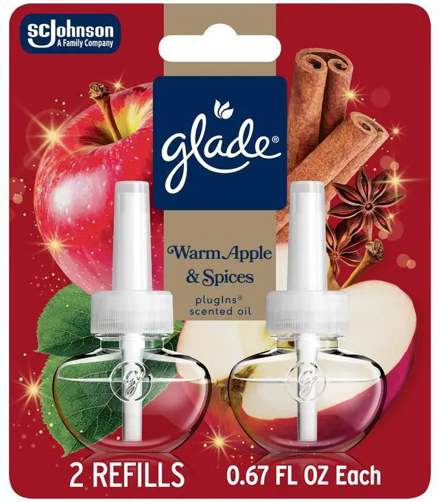 Main image of PlugIns Scented Oil 2 Refills, Air Freshener, Warm Apple & Spices, 1.34 fl oz, Pack of 2