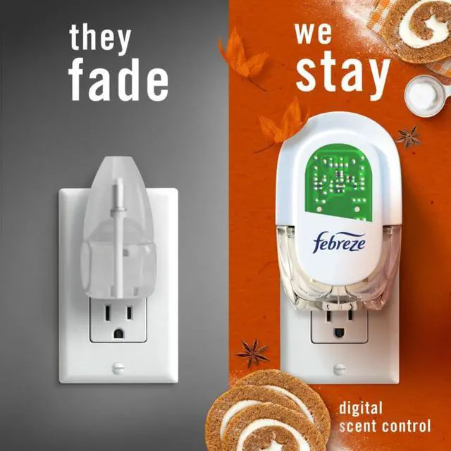 Alt view image 4 of 7 - Plug In Air Freshener, Odor-Fighting Scented Oil Refill, Air Fresheners for Home and Bathroom and Kitchen, Long Lasting for Strong Odors, Pumpkin Roll Scent, 0.87oz Refills, 2 Count