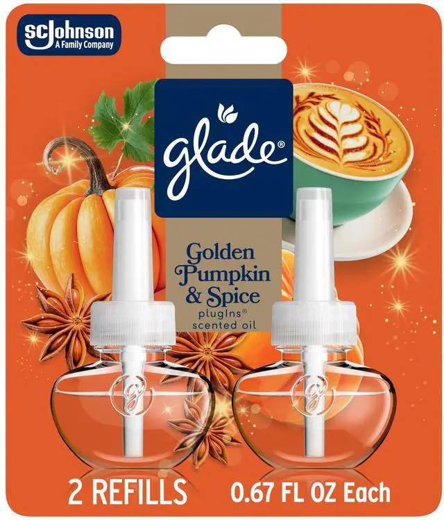 Main image of PlugIns Scented Oil 2 Refills, Air Freshener, Golden Pumpkin & Spice, 1.34 fl oz, Pack of 2