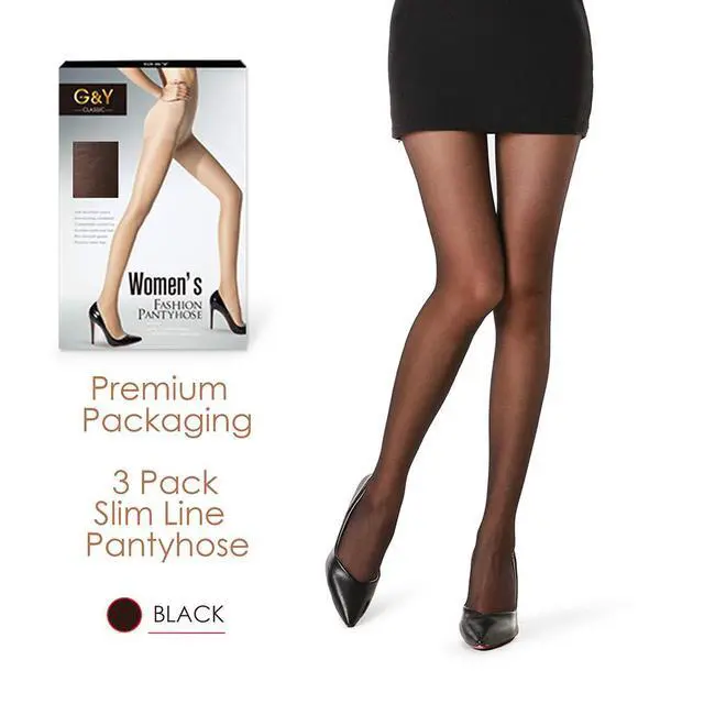 Alt view image 4 of 5 - 3 Pairs Women's Sheer Tights - 20D Control Top Pantyhose with Reinforced Toes(Black, XL) | Flexible Stretch, Various Body Shapes Fit, Smooth Texture, Matches Dresses & Skirts, Daily & Office Occasions