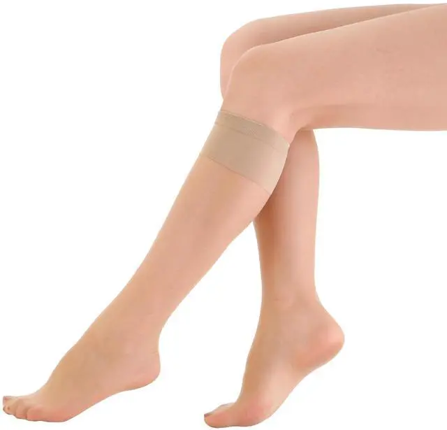 Alt view image 2 of 6 - 6 Pairs Women's Sheer Knee High Stockings 15D (Nude,One Size)