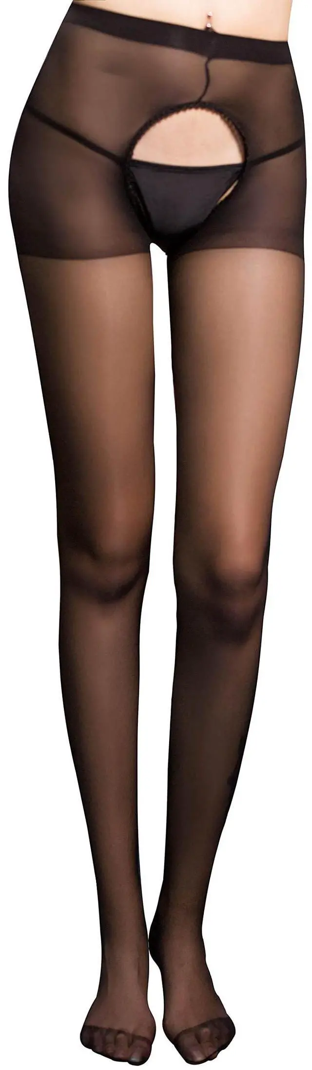Main image of High Waist Pantyhose Sexy Lady Sheer Hollow Out StockingsBlack