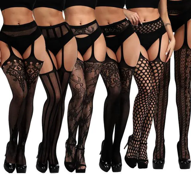 Main image of Fishnet Garter Belt Stocking Suspender Pantyhose Tights Thigh High Pantyhose