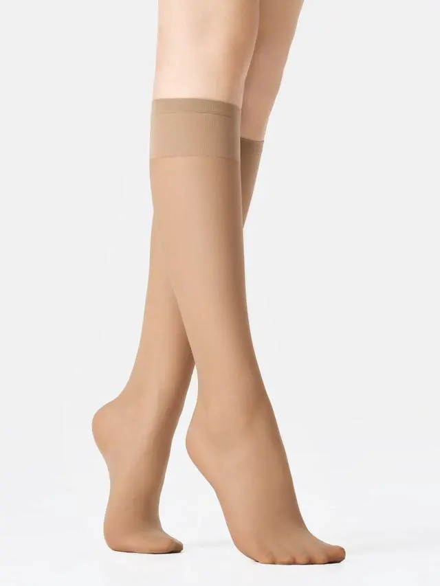 Alt view image 2 of 7 - Sheer Knee High Stockings for Women, 6 Pairs Knee High Transparent Toes Nylons Pantyhose for Women (Nude-110)