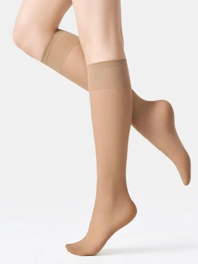 Alt view image 7 of 7 - Sheer Knee High Stockings for Women, 6 Pairs Knee High Transparent Toes Nylons Pantyhose for Women (Nude-110)