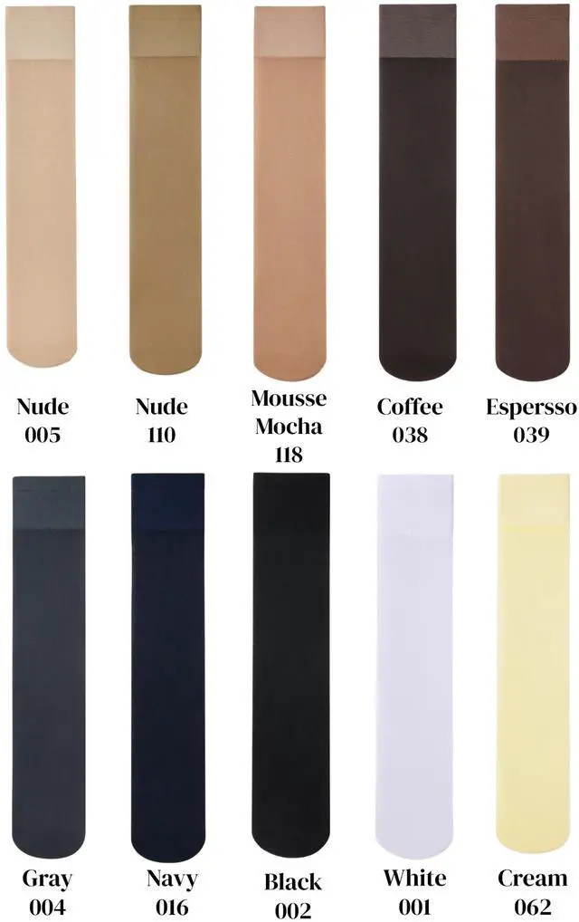 Alt view image 6 of 7 - Sheer Knee High Stockings for Women, 6 Pairs Knee High Transparent Toes Nylons Pantyhose for Women (Nude-110)