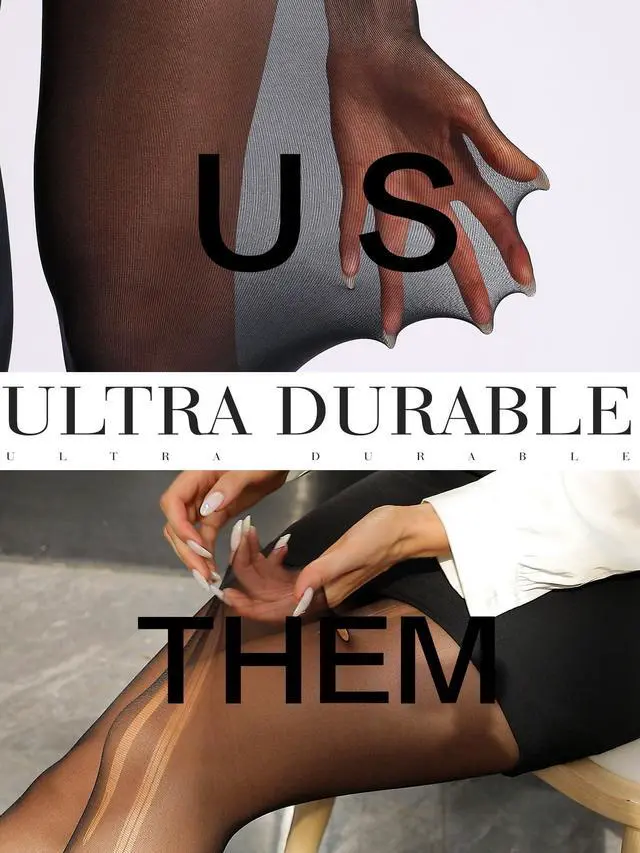 Alt view image 3 of 6 - Unbelievable Durability Tights, Rip Resistant Pantyhose, 40D Semi Sheer High Waist T-Crotch Strong Tights for Women, Black-M