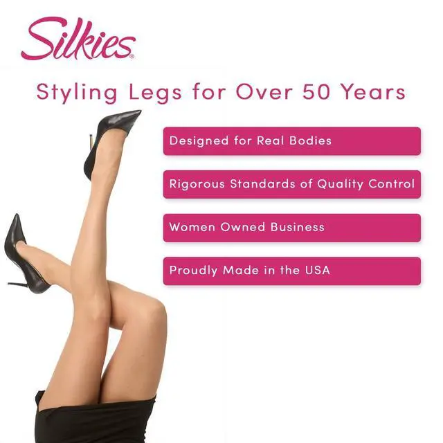Alt view image 5 of 5 - Women's Control Top Pantyhose with Run Resistant Light Support Legs (2-Pair Pack) Nude Stockings for Women - Sheer Tights & Pantyhose - Nylon Stockings for Women, Medium