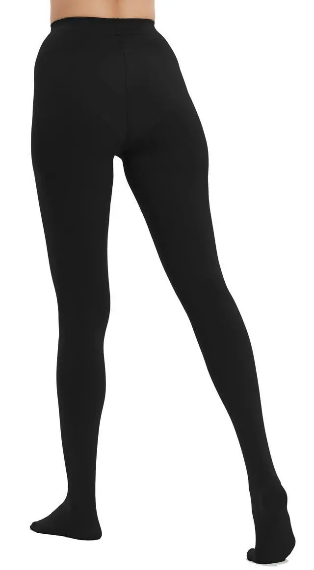 Alt view image 6 of 7 - 80D Opaque Black Tights for Women, High Waist Tummy Control | Soft Microfiber ComfortControl TopReinforced ToesGreyRedCoffeePinkGreenNudeWhiteSuitable for All Body Types