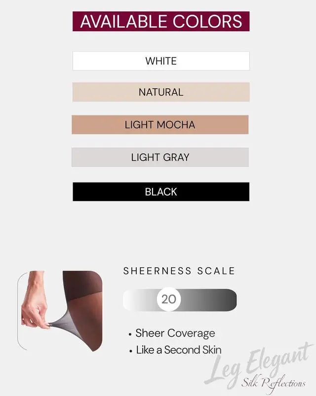 Alt view image 3 of 6 - 3 Pairs Sheer Tights Women's 20D Ultra Sheer Pantyhose with Control Top (Light Gray, S)