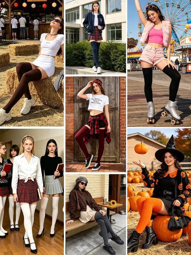 Alt view image 6 of 6 - Women Thigh High Socks Extra Long Cotton Knit Warm Thick Tall Over The Knee Boot Stocking Leg Warmers Daily Cosplay