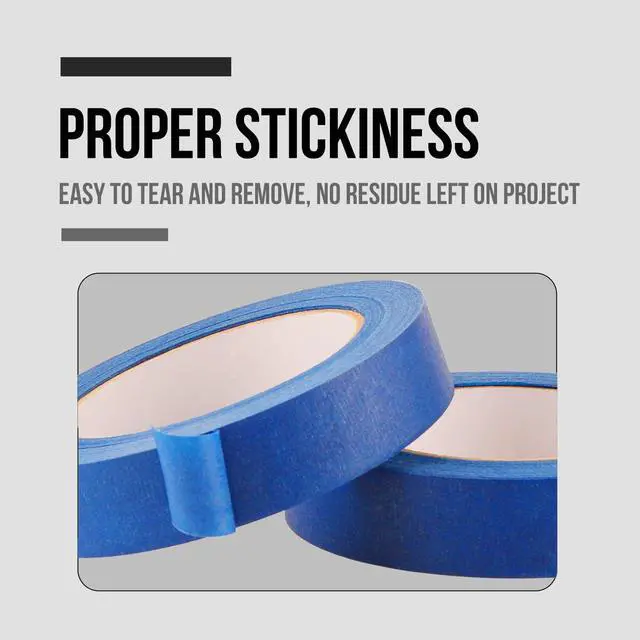 Alt view image 4 of 7 - 4 Pack Blue Painters Tape 1 inch, 1 inch x 55 Yards x 4 Rolls | Blue Masking Tape, 220 Total Yards