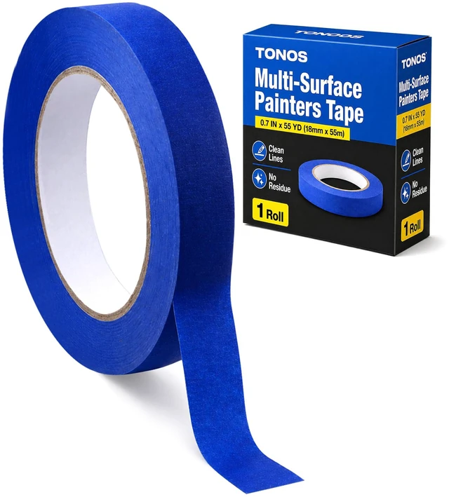 Main image of Blue Painters Tape, 0.7 in x 55 yd, 1 Roll, Multi-Surface Paint Tape for Painting, Medium Tack Blue Masking Tape, Painter's Tape No Residue, Easy Tear Blue Tape for Walls, Trim, Baseboards