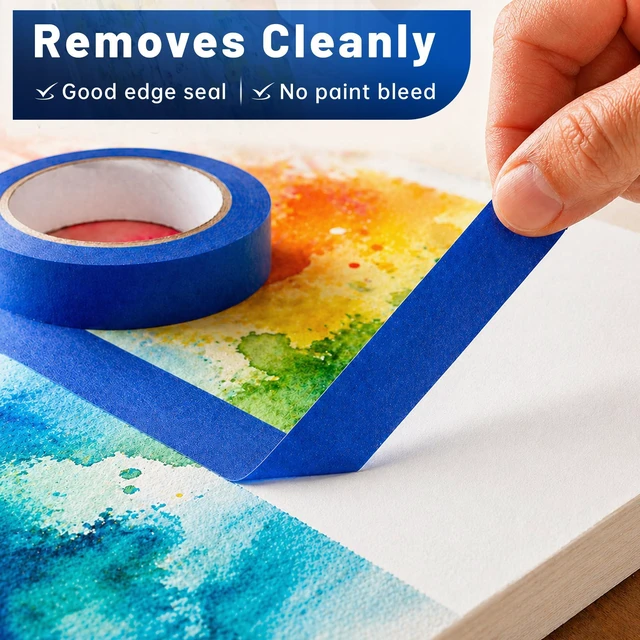 Alt view image 7 of 7 - Blue Painters Tape, 0.7 in x 55 yd, 1 Roll, Multi-Surface Paint Tape for Painting, Medium Tack Blue Masking Tape, Painter's Tape No Residue, Easy Tear Blue Tape for Walls, Trim, Baseboards